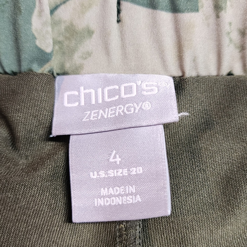 Chico's Zenergy Skort Floral Green Size 20 Plus Drawstring Athleisure Active - Picture 8 of 8